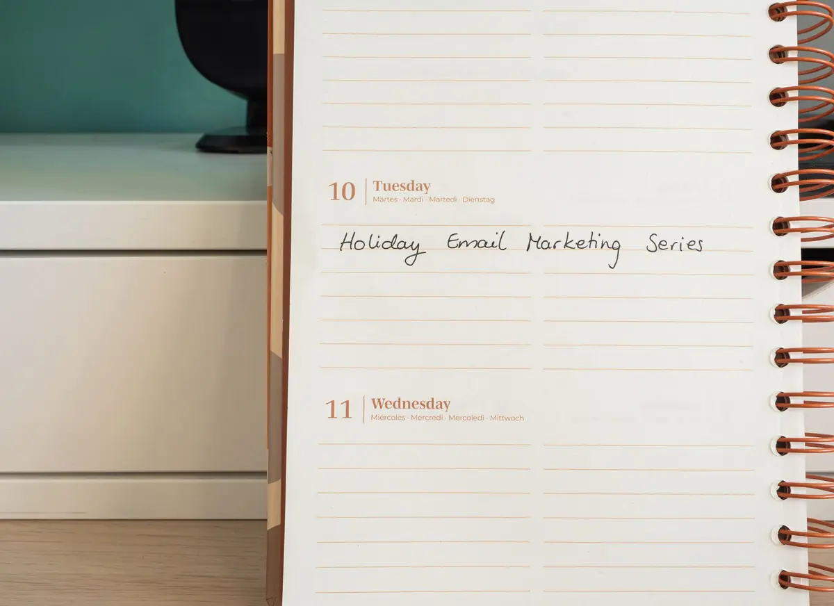 A calendar and notebook used for planning an event