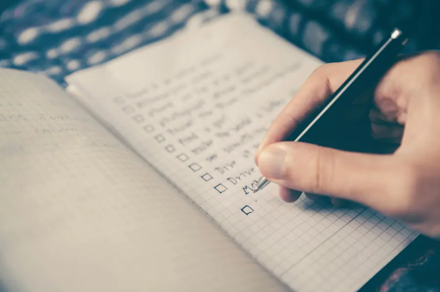 A checklist with ticks on paper