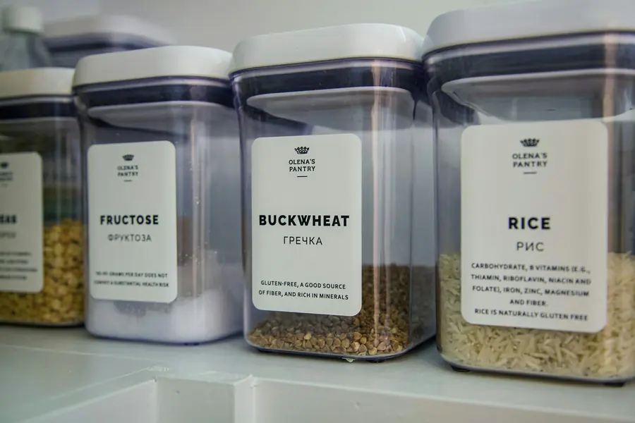 A storage container with a handwritten label
