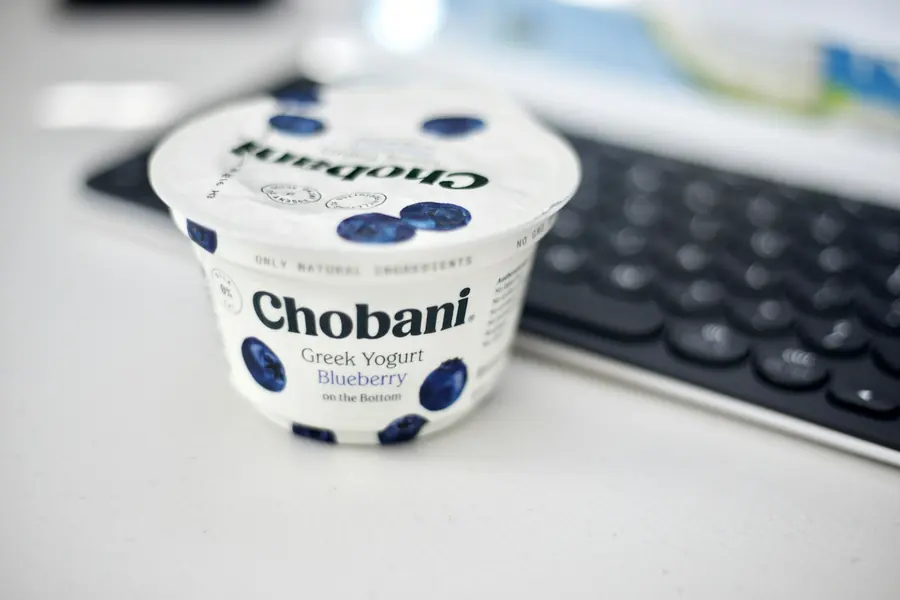Yogurt and cheese on a table