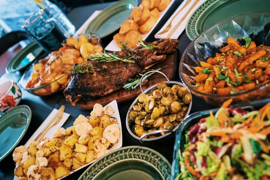 A festive table laid out for a celebration