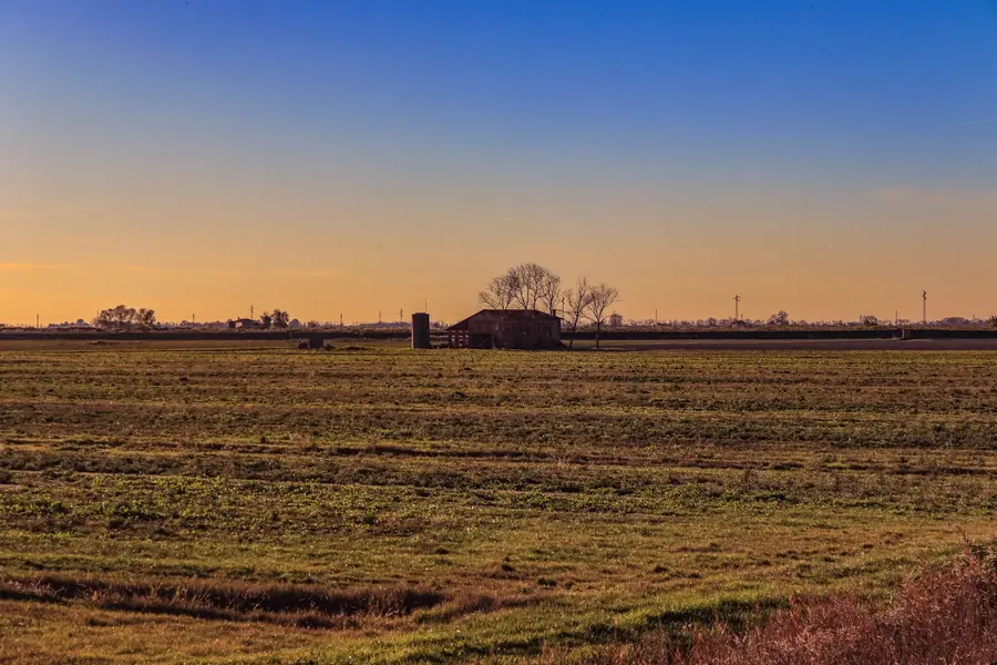 A barn in a rural landscape
