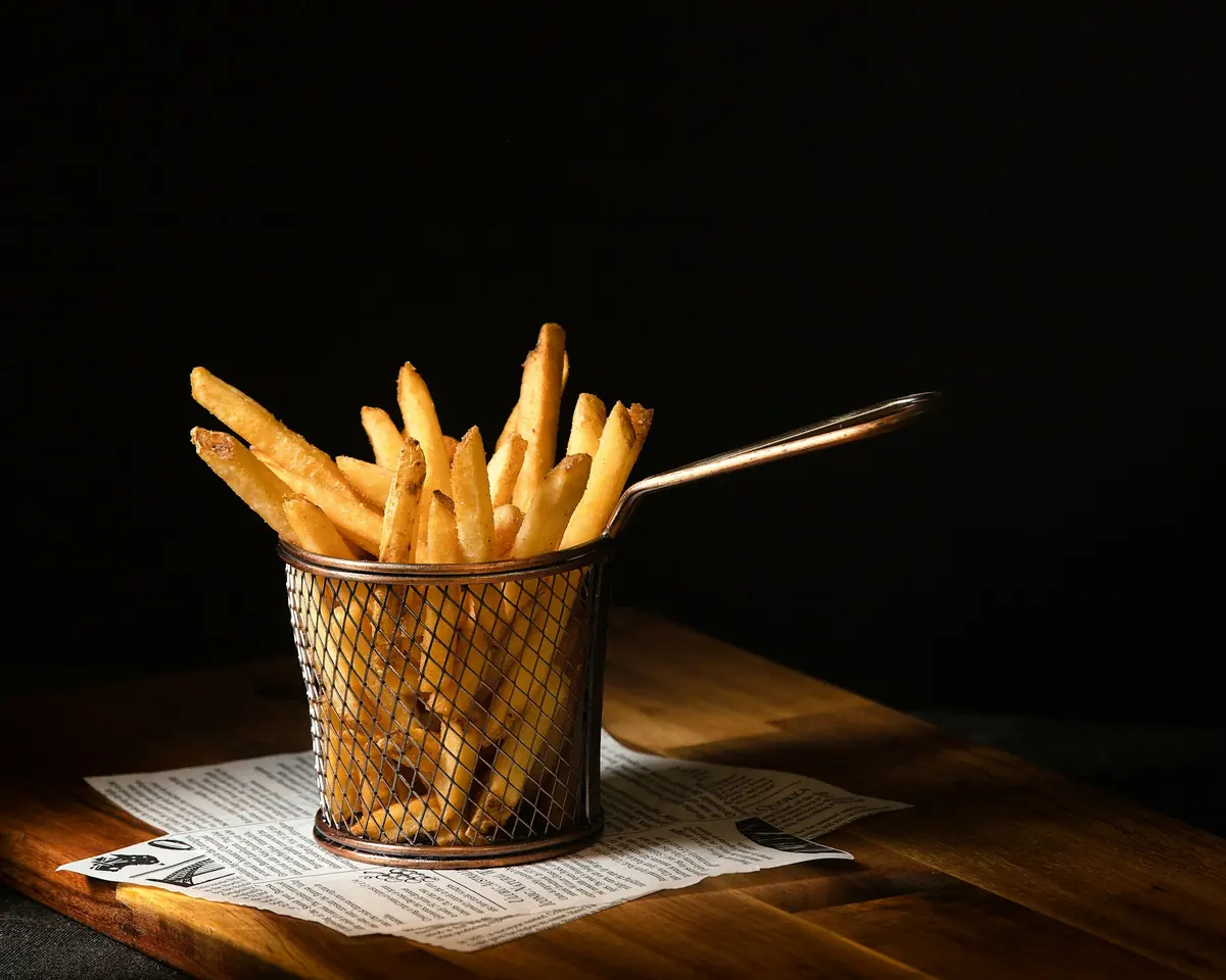 A basket of french fries