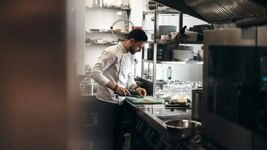 A restaurant kitchen during service