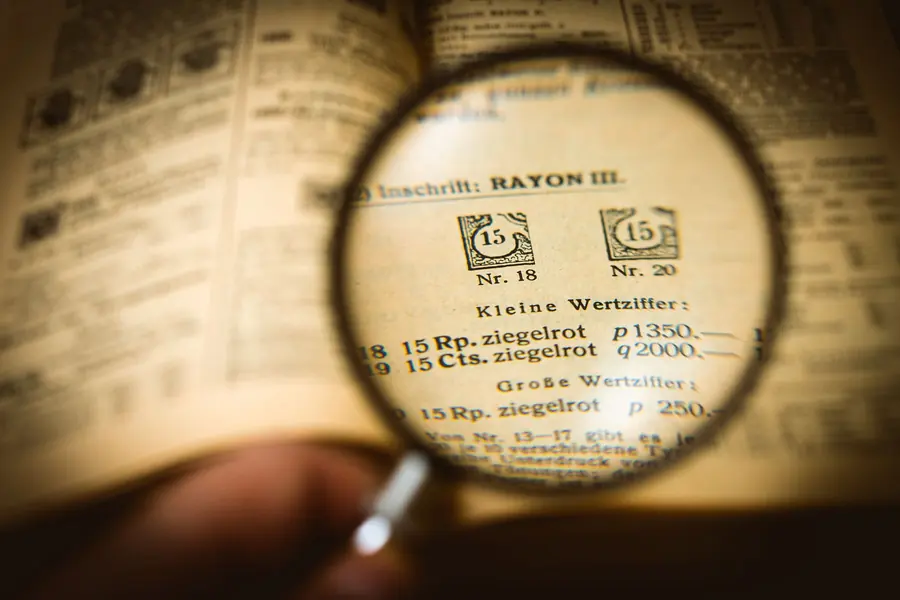 A magnifying glass held over small print