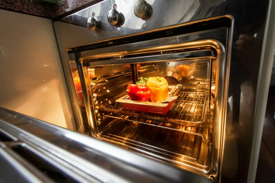 Food being reheated in a microwave