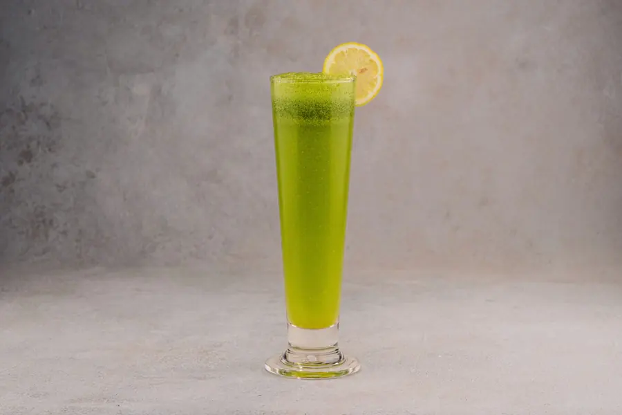 Mint lemonade in a tall glass