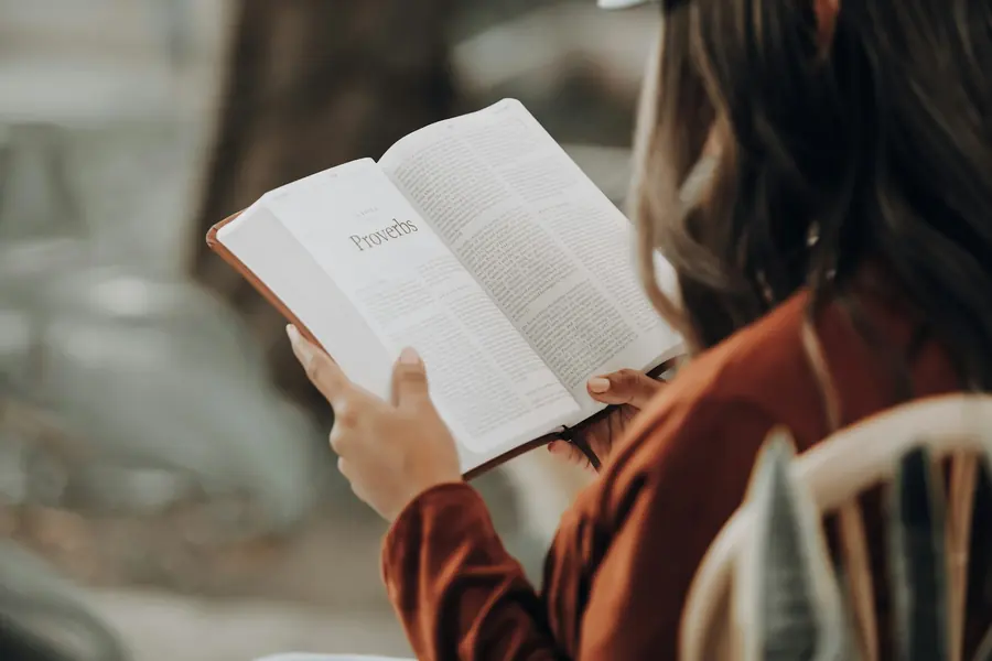 An open book on a table