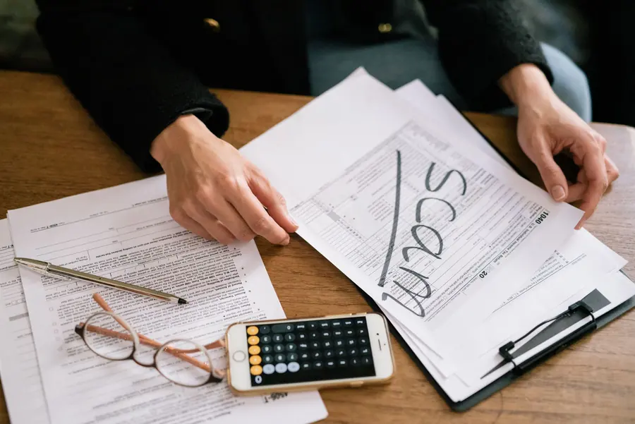 Paperwork and forms on a desk