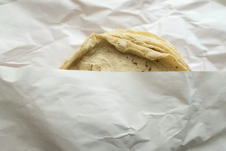 A pita opened to show its pocket