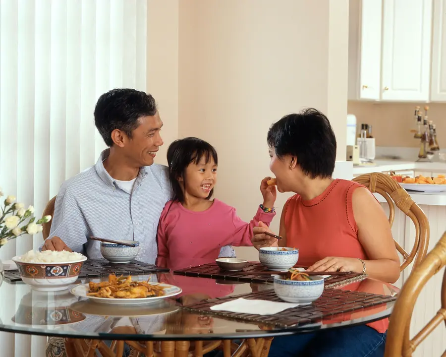 A shared evening meal at a family table