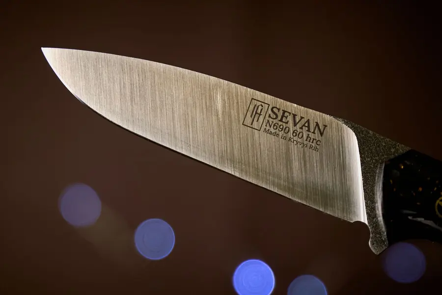 The blade of a sharp knife