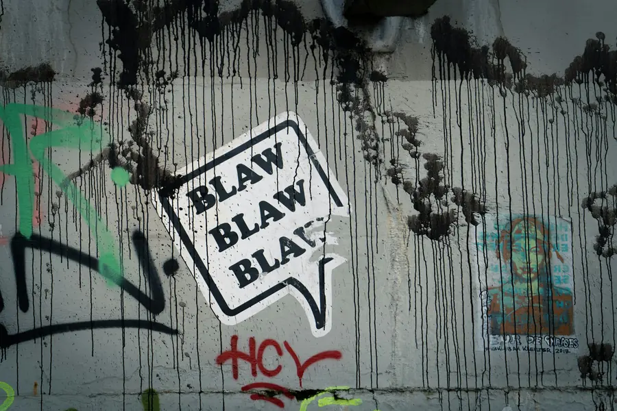 Speech bubbles drawn on a wall