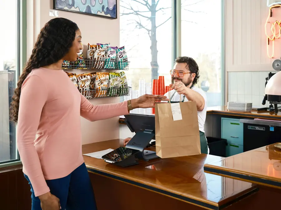 Ordering at a takeout counter
