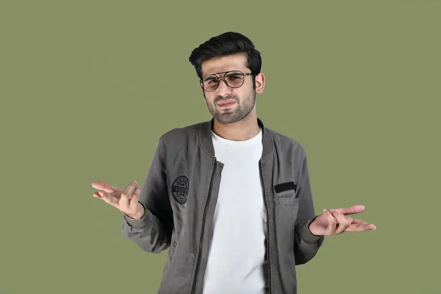 Someone making an uncertain gesture