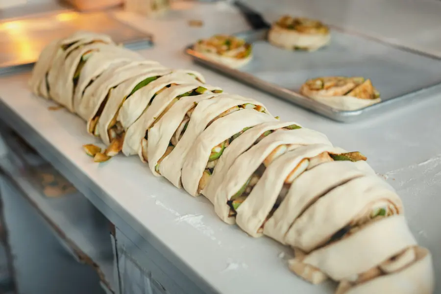 A wrap sliced open